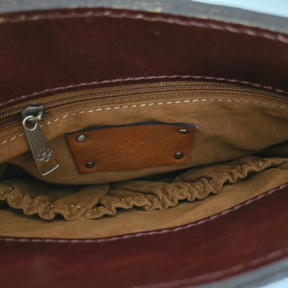 Patricia Nash Venezia Tooled Crossbody Pouch Messenger Bag in British Tan - Picture 6 of 14
